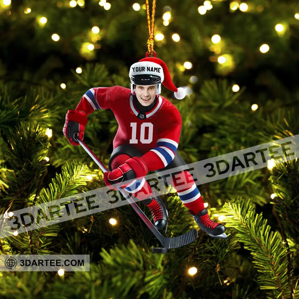 Hockey Christmas Home Decor Christmas Ornament Personalized Ornament Ornament