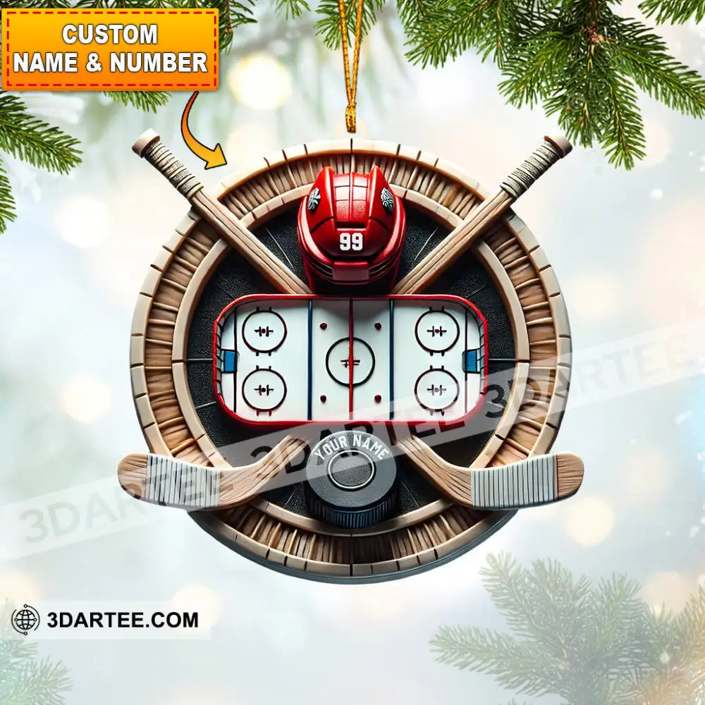 Hockey Christmas Ornament Personalized Ornament 3.54’’ / 1 Ornament Ornament
