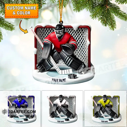 Hockey Goal Keeper Christmas Ornament Personalized Ornament 3.54’’ / 1 Ornament Ornament