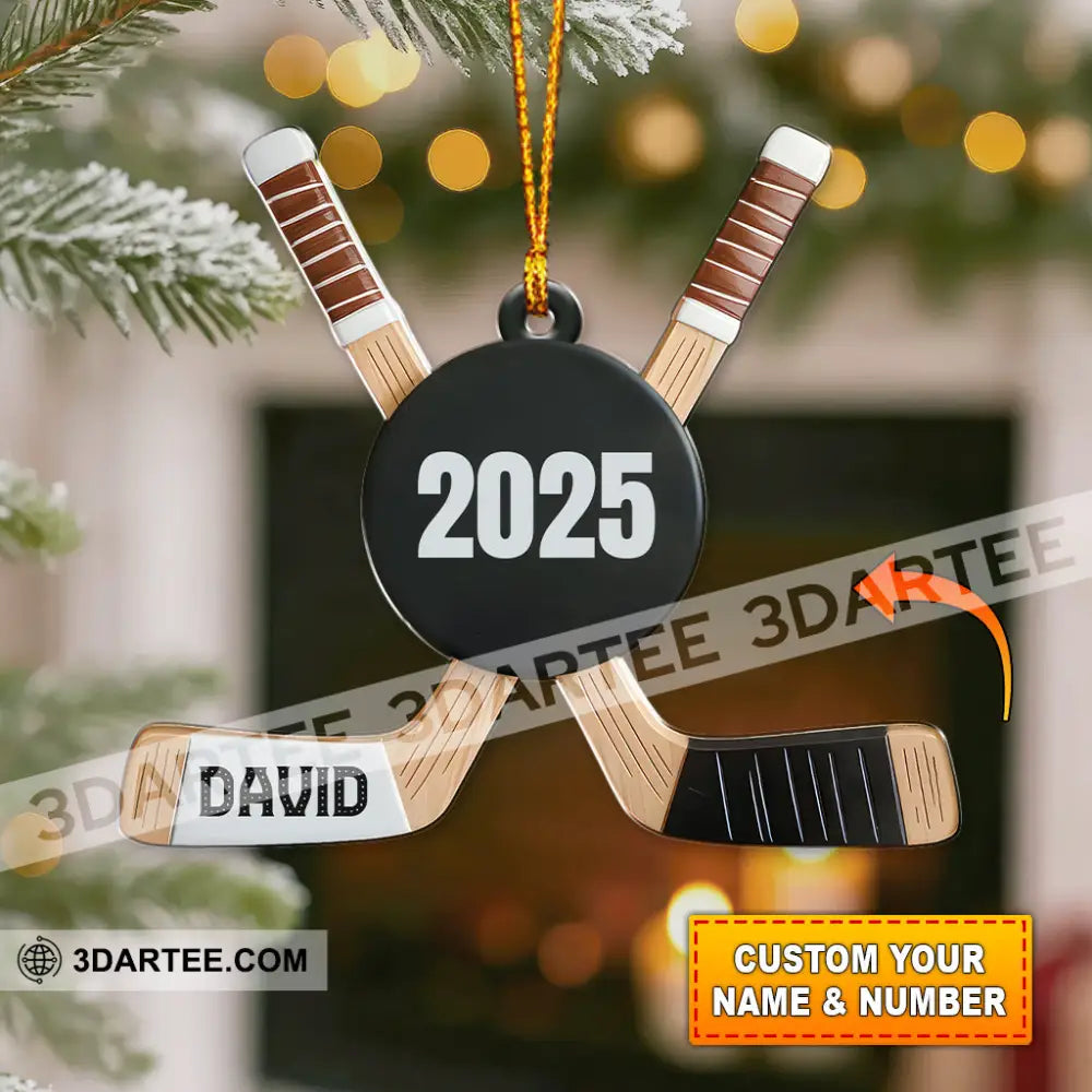 Hockey Home Decor Christmas Ornament Personalized Ornament 3.54’’ / 1 Ornament Ornament