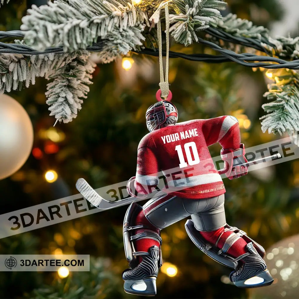 Hockey Player Christmas Ornament Personalized Ornament Ornament