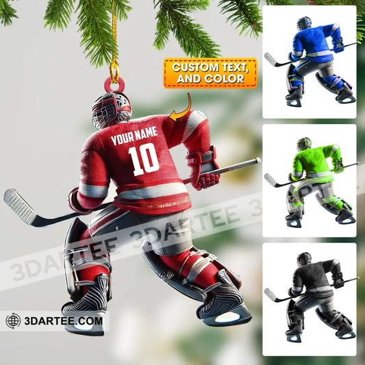 Hockey Player Christmas Ornament Personalized Ornament 3.54’’ / 1 Ornament Ornament