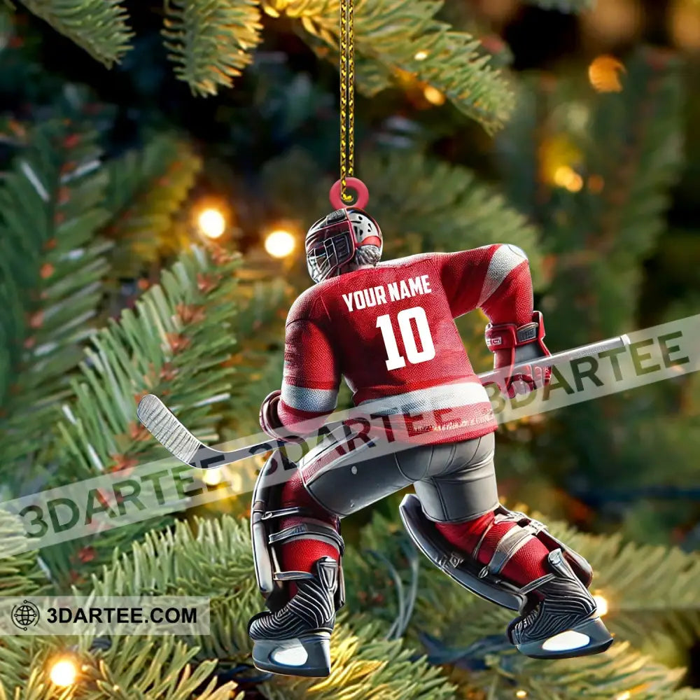 Hockey Player Christmas Ornament Personalized Ornament Ornament
