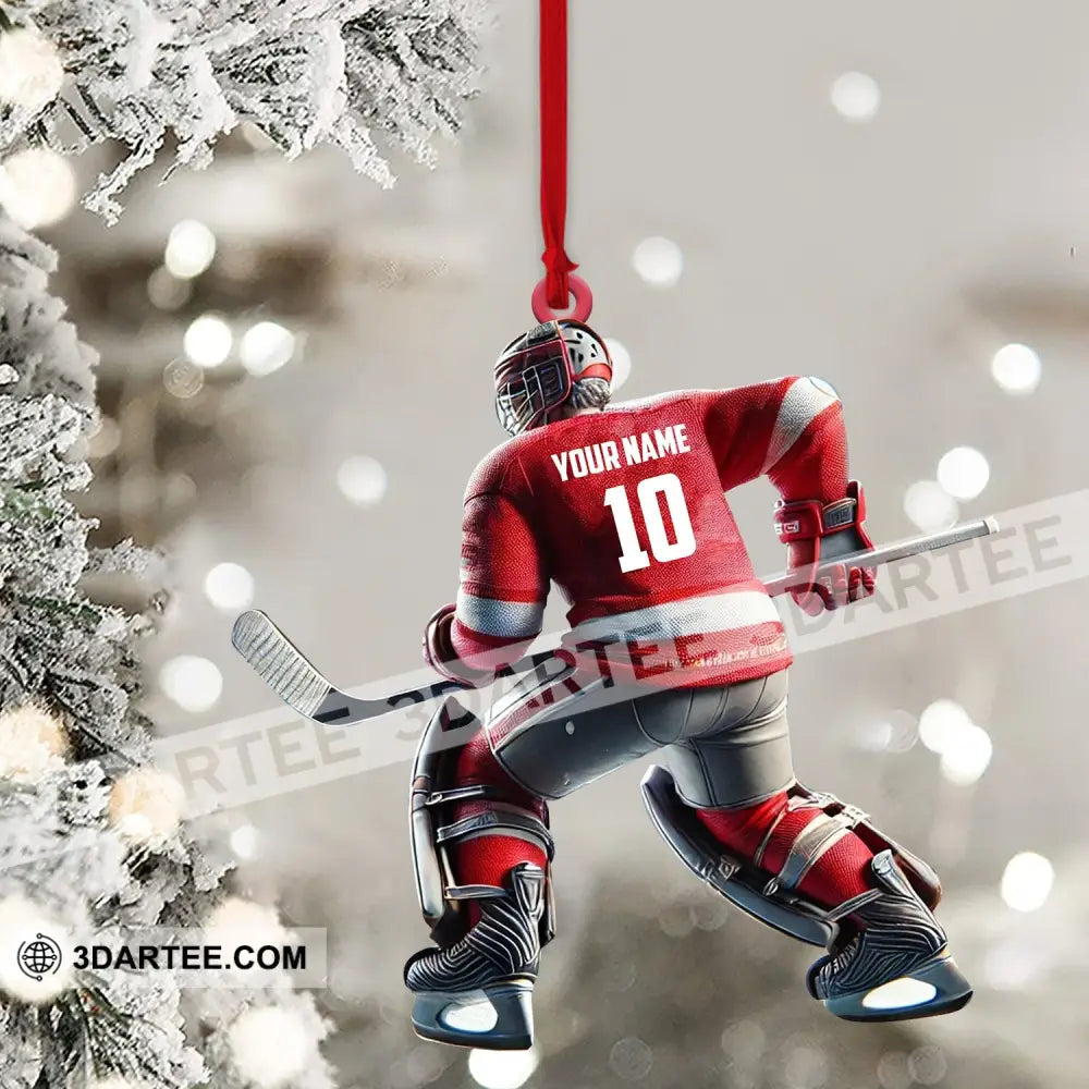 Hockey Player Christmas Ornament Personalized Ornament Ornament