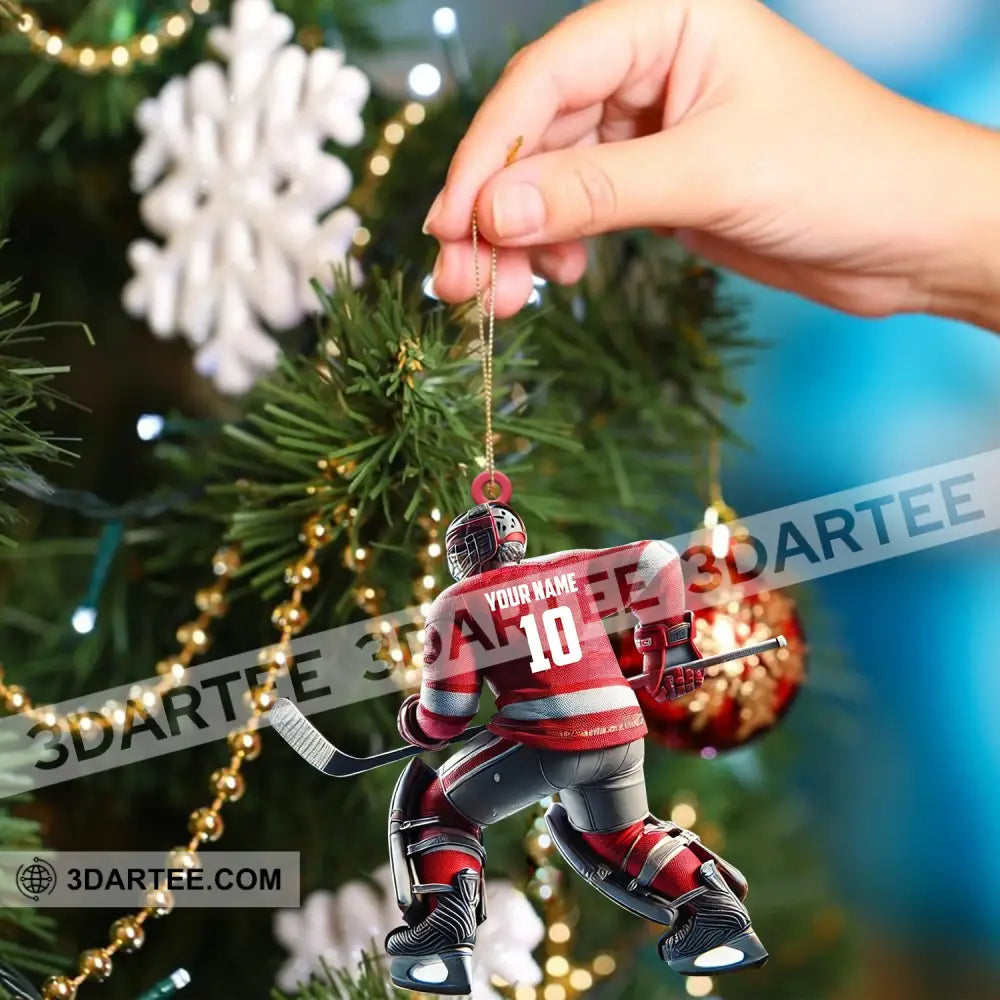 Hockey Player Christmas Ornament Personalized Ornament Ornament
