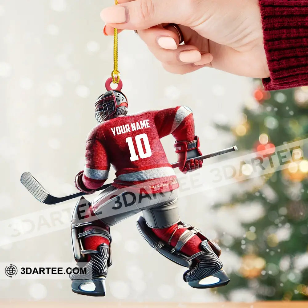 Hockey Player Christmas Ornament Personalized Ornament Ornament