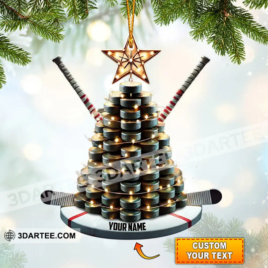 Hockey Tree Christmas Ornament Personalized Ornament 3.54’’ / 1 Ornament Ornament