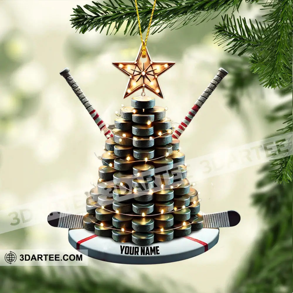 Hockey Tree Christmas Ornament Personalized Ornament Ornament