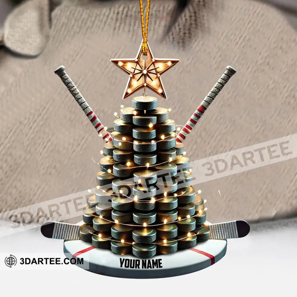 Hockey Tree Christmas Ornament Personalized Ornament Ornament