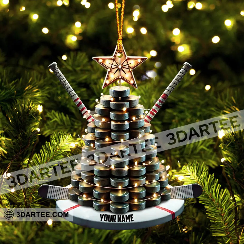 Hockey Tree Christmas Ornament Personalized Ornament Ornament