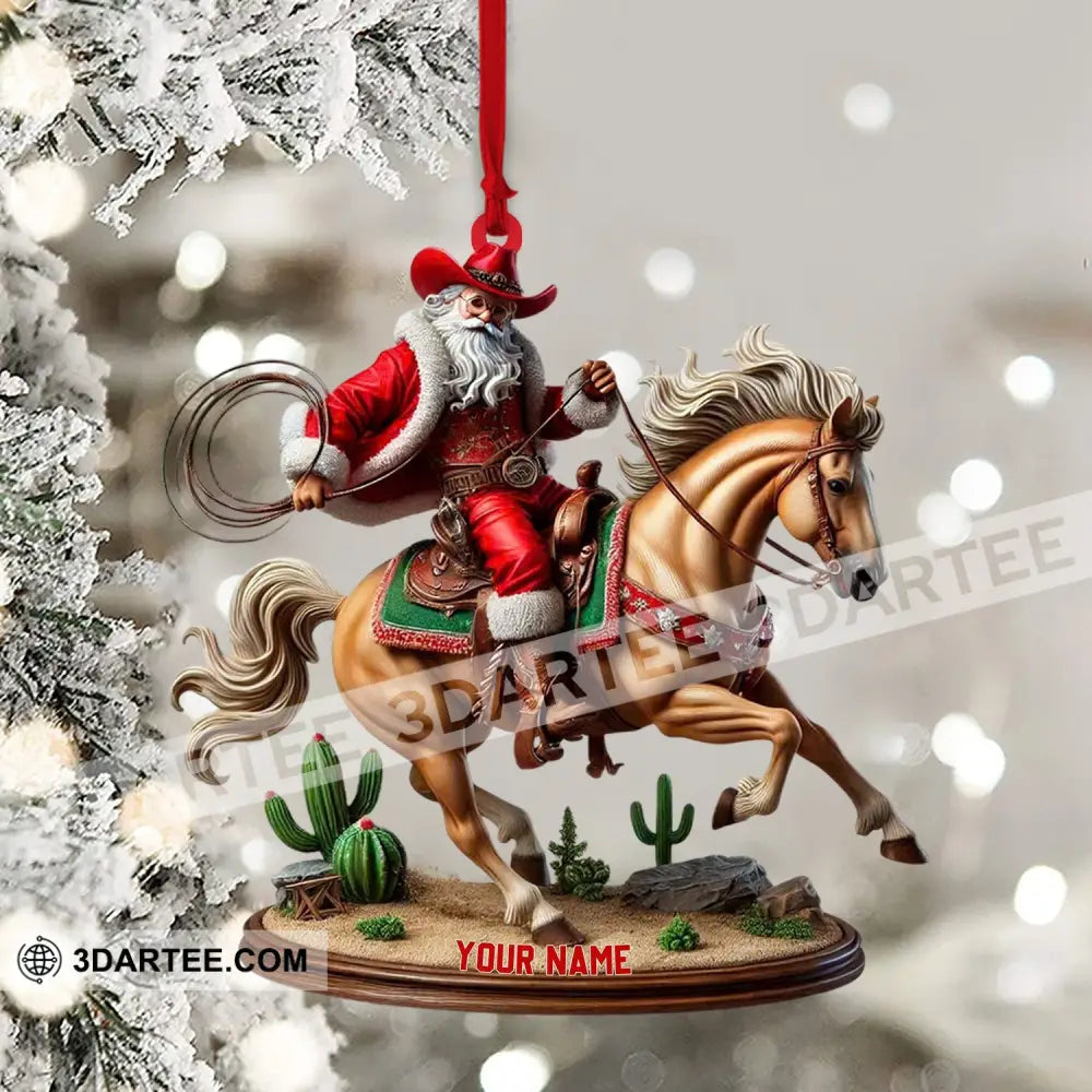 Horse Riding Santa Home Decor Christmas Ornament Personalized Ornament Ornament