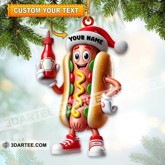 Hotdog Home Decor Christmas Ornament Personalized Ornament 3.54’’ / 1 Ornament Ornament