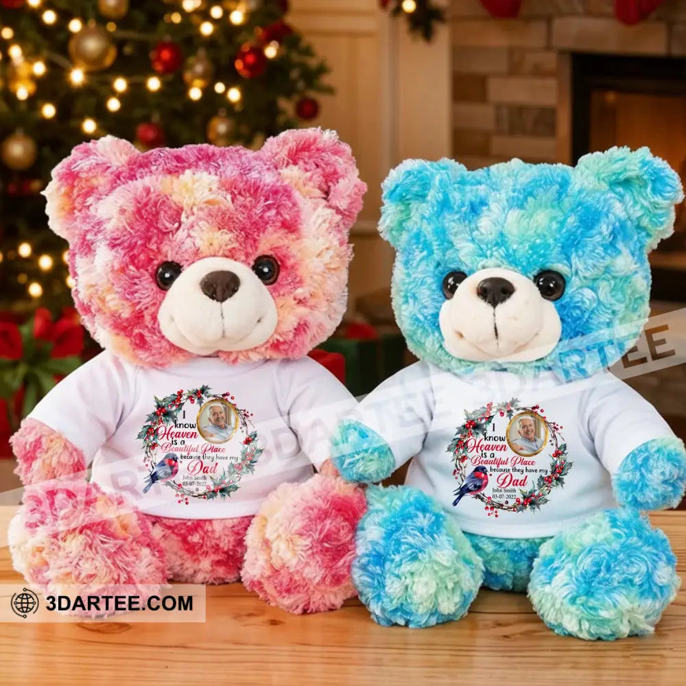 I Know Heaven Is A Beautiful Place Bear Personalized Teddy Bear Shirt Blue / 9’’ / No Graduate Teddy Bear Shirt