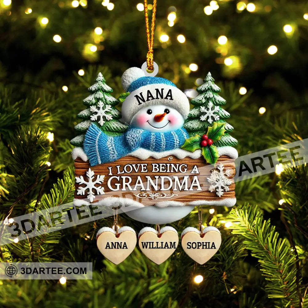 I Love Being Grandma Home Decor Christmas Ornament Personalized Ornament Ornament