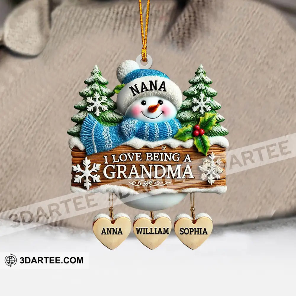 I Love Being Grandma Home Decor Christmas Ornament Personalized Ornament Ornament