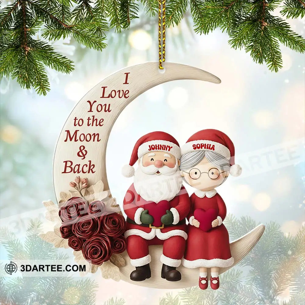 I Love To The Moon And Back Christmas Home Decor Christmas Ornament Personalized Ornament Ornament