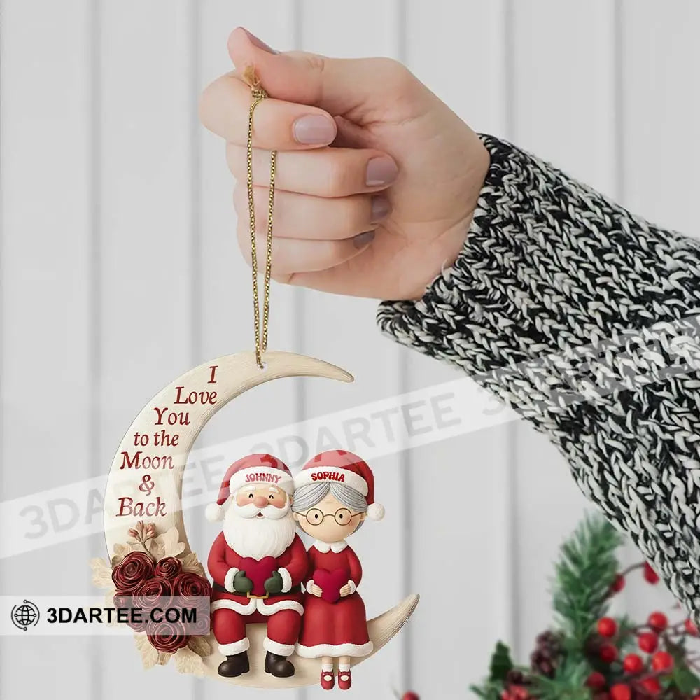I Love To The Moon And Back Christmas Home Decor Christmas Ornament Personalized Ornament Ornament