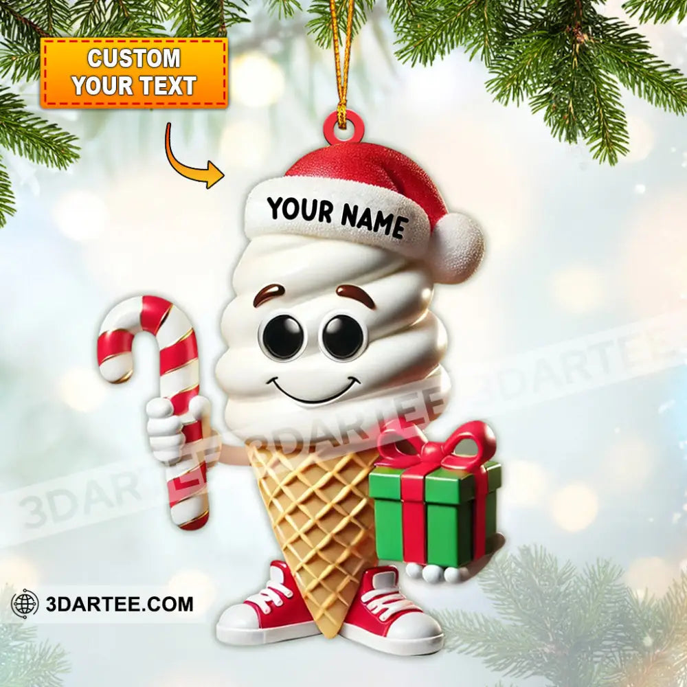 Ice Cream Home Decor Christmas Ornament Personalized Ornament 3.54’’ / 1 Ornament Ornament