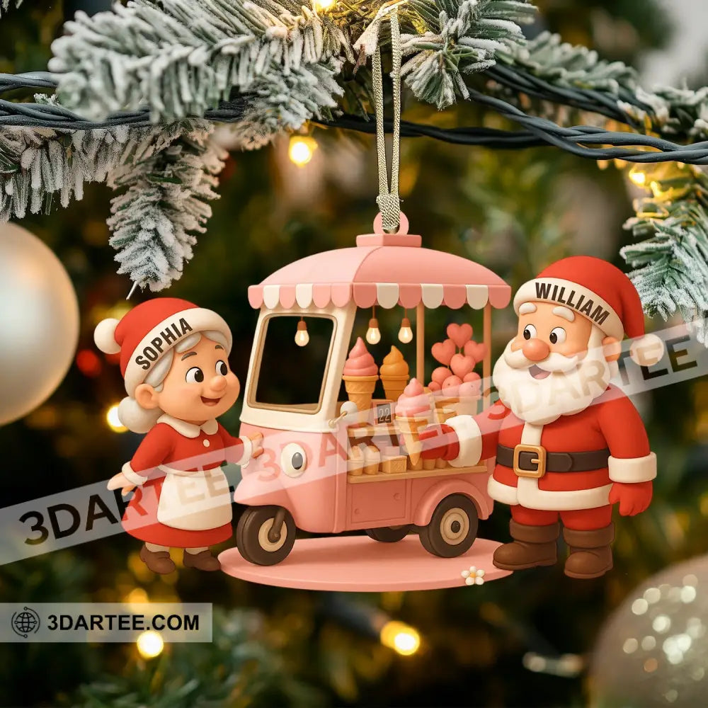 Ice Cream Santa Car Home Decor Christmas Ornament Personalized Ornament Ornament