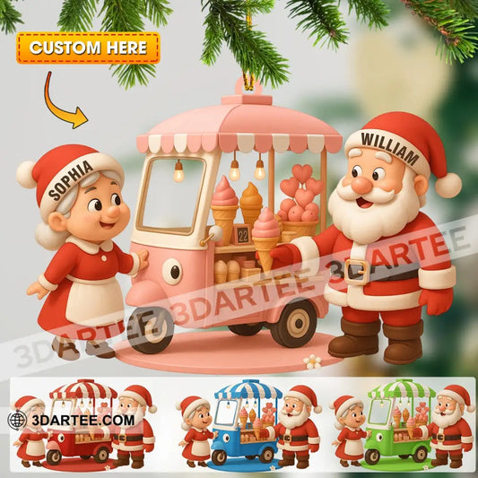 Ice Cream Santa Car Home Decor Christmas Ornament Personalized Ornament 3.54’’ / 1 Ornament Ornament
