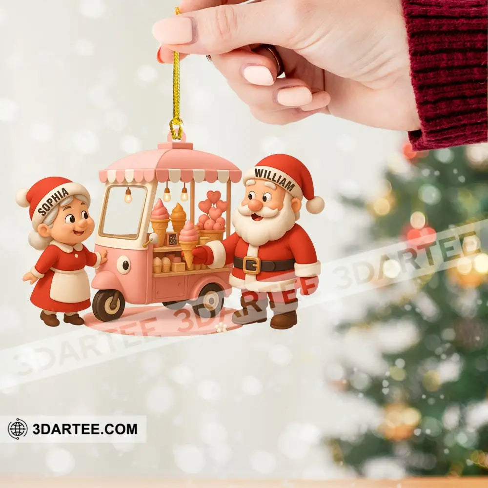 Ice Cream Santa Car Home Decor Christmas Ornament Personalized Ornament Ornament