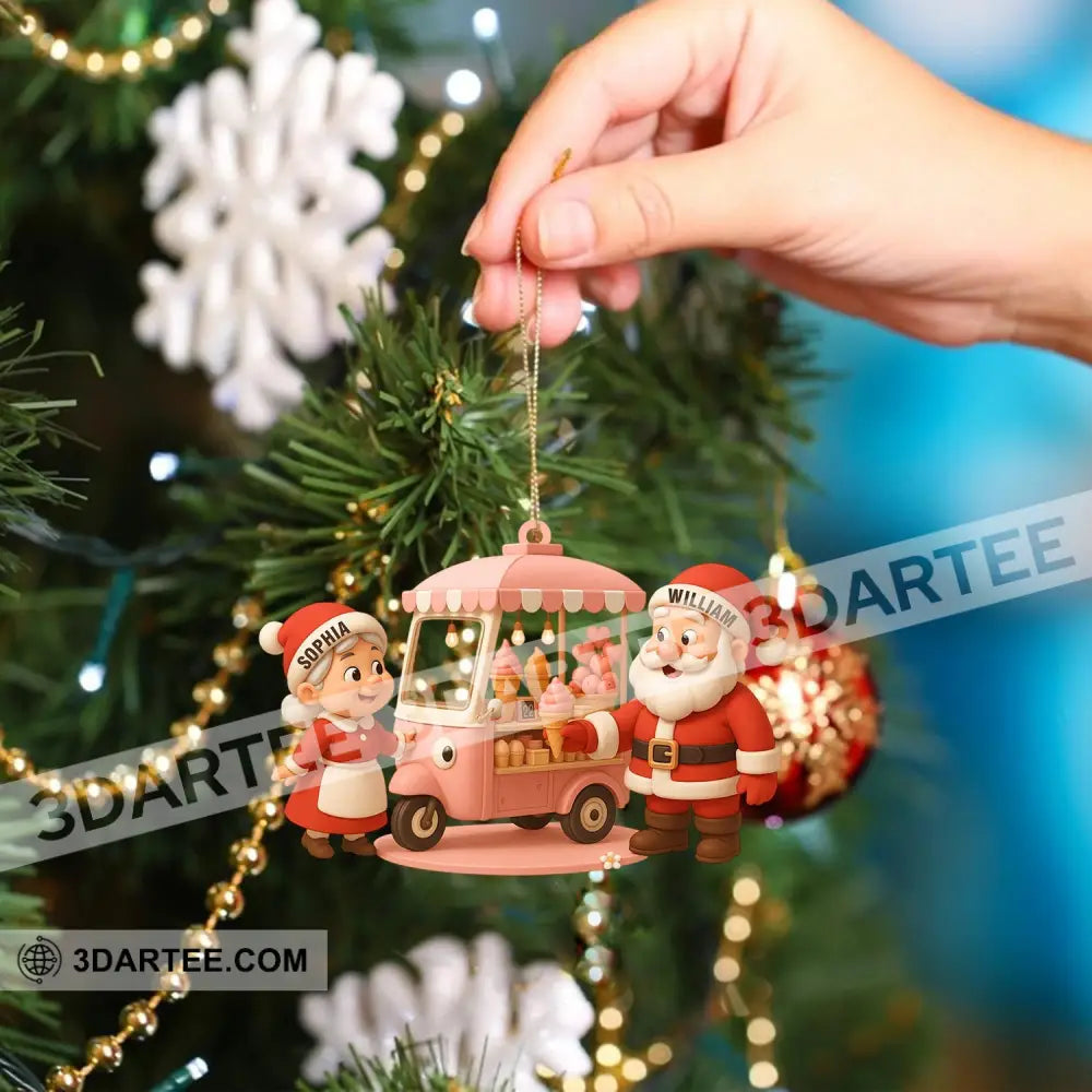 Ice Cream Santa Car Home Decor Christmas Ornament Personalized Ornament Ornament