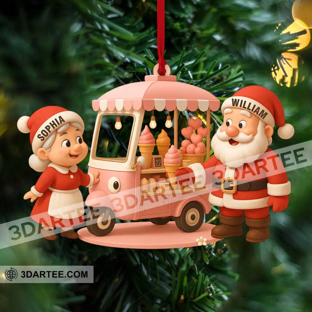 Ice Cream Santa Car Home Decor Christmas Ornament Personalized Ornament Ornament