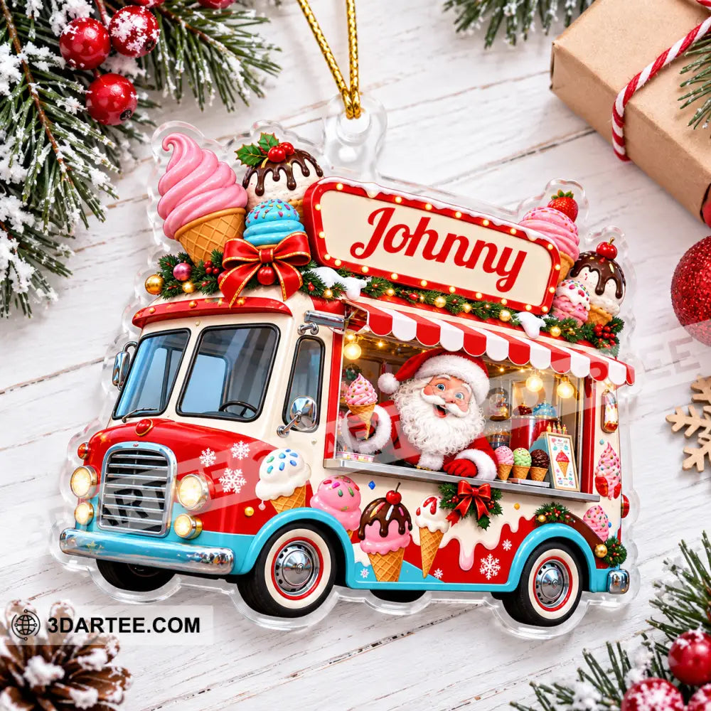Ice Cream Santa Home Decor Christmas Ornament Personalized Ornament - Ornament