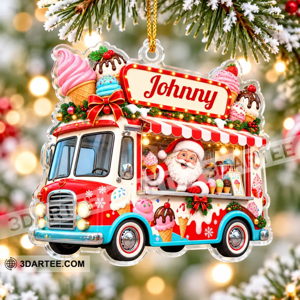 Ice Cream Santa Home Decor Christmas Ornament Personalized Ornament - Ornament