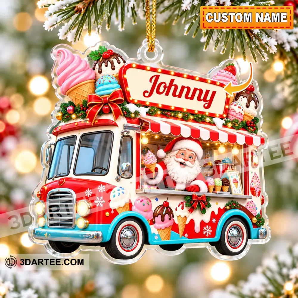 Ice Cream Santa Home Decor Christmas Ornament Personalized Ornament - 3.54’’ / 1 Ornament - Ornament