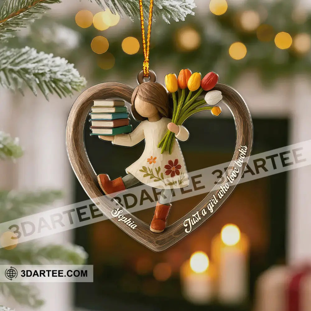 Just A Girl Who Loves Book Christmas Home Decor Christmas Ornament Personalized Ornament Ornament