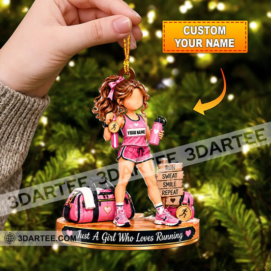 Just A Girl Who Loves Running Home Decor Christmas Ornament Personalized Ornament - 3.54’’ / 1 Ornament - Ornament