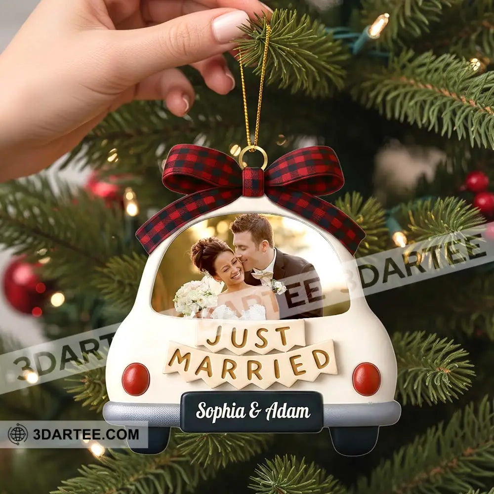 Just Married Home Decor Christmas Ornament Personalized Ornament Ornament