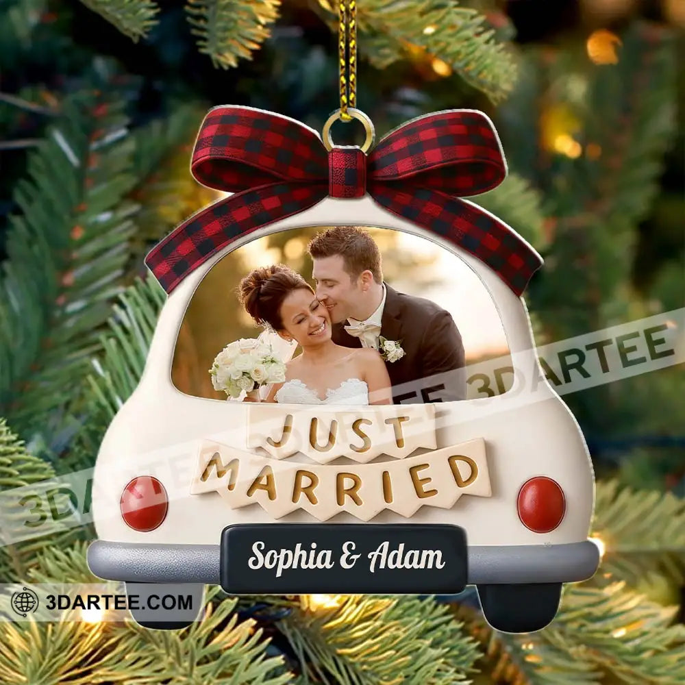 Just Married Home Decor Christmas Ornament Personalized Ornament Ornament