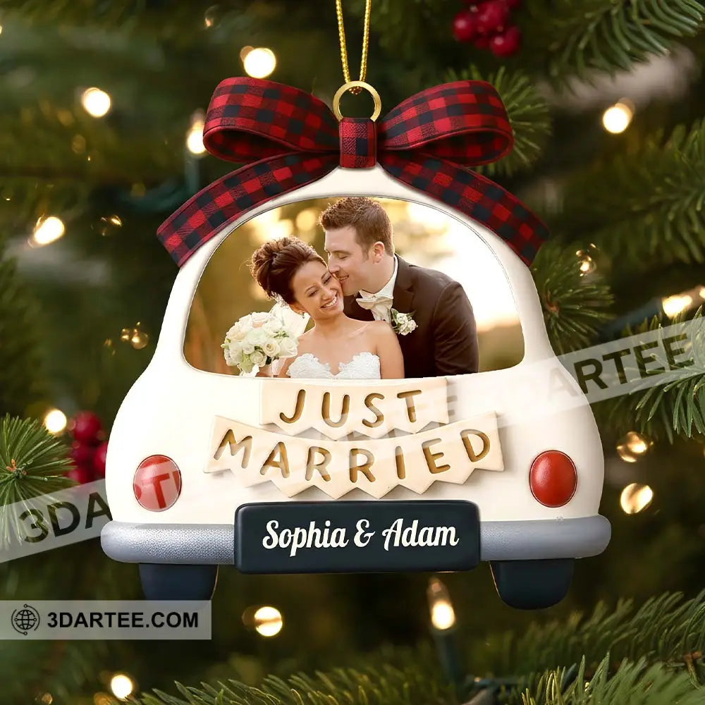 Just Married Home Decor Christmas Ornament Personalized Ornament Ornament