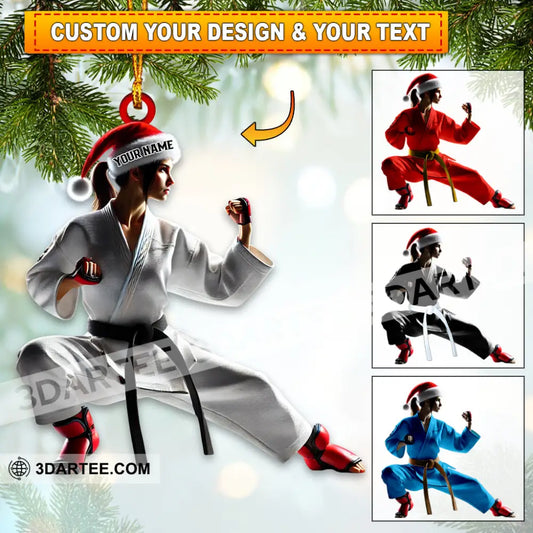 Karate Christmas Home Decor Christmas Ornament Personalized Ornament 3.54’’ / 1 Ornament Ornament