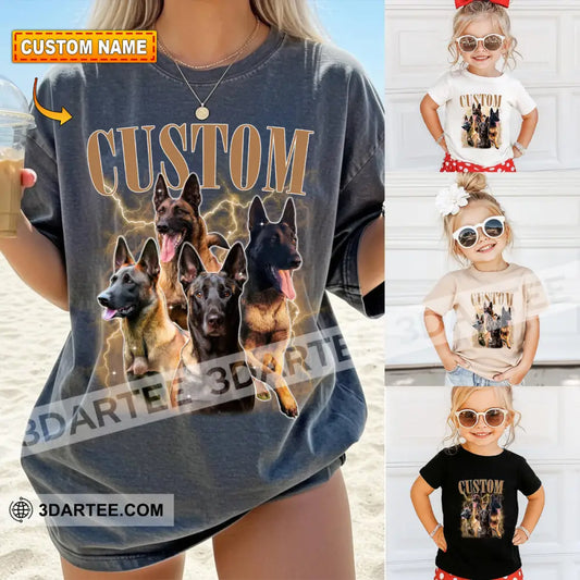 Kid And Adult T-Shirt - Custom Belgian Malinois Pet Lover T-Shirt Kid T-shirt / Black / XS Apparel