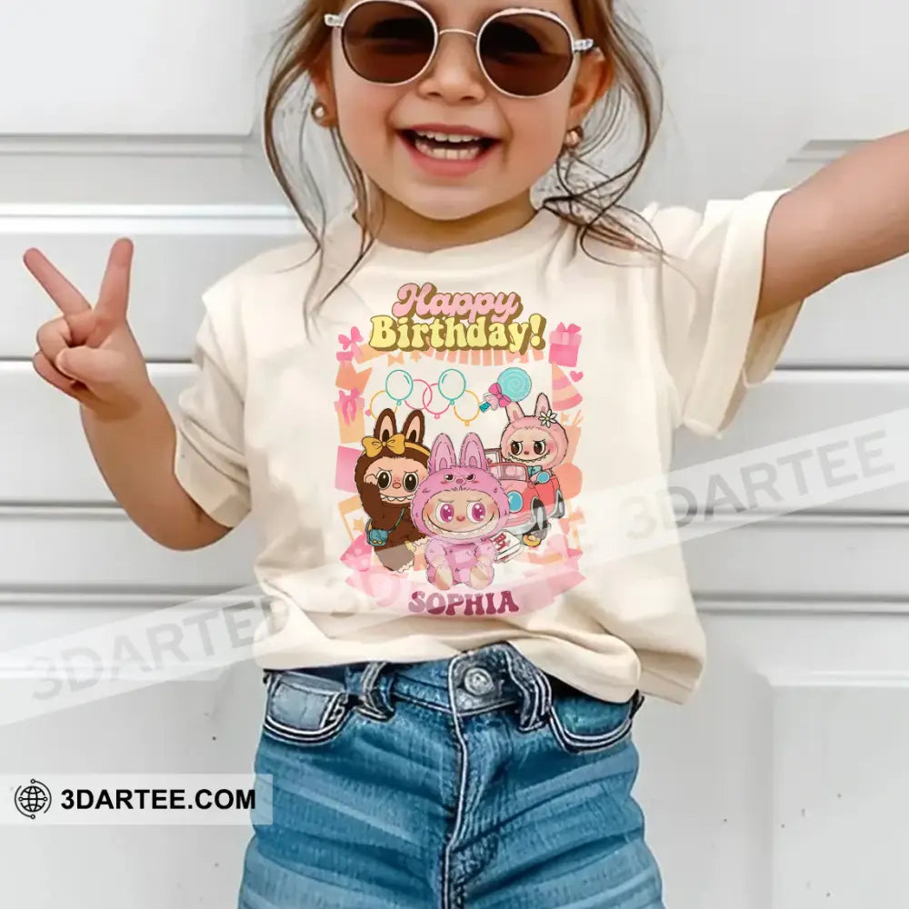 Kid And Adult T-Shirt - Custom Labubu The Monsters T-Shirt It’s My Labubu Birthday Happy Birthday Design Apparel