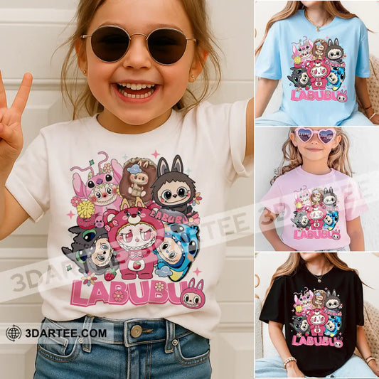 Kid And Adult T-Shirt - Custom The Monsters Labubu T-Shirt Cute Collectible Gift Kid T-shirt / Black / XS Apparel