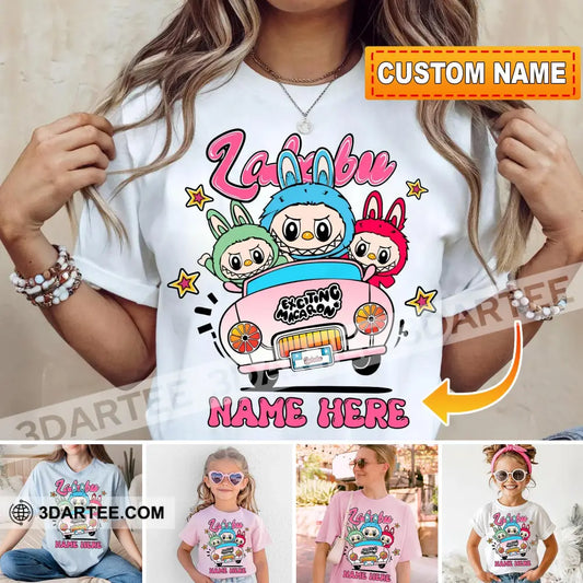 Kid And Adult T-Shirt - Custom The Monsters Labubu T-Shirt Labubu On Car Cute Collectible Gift Kid T-shirt / Black / XS