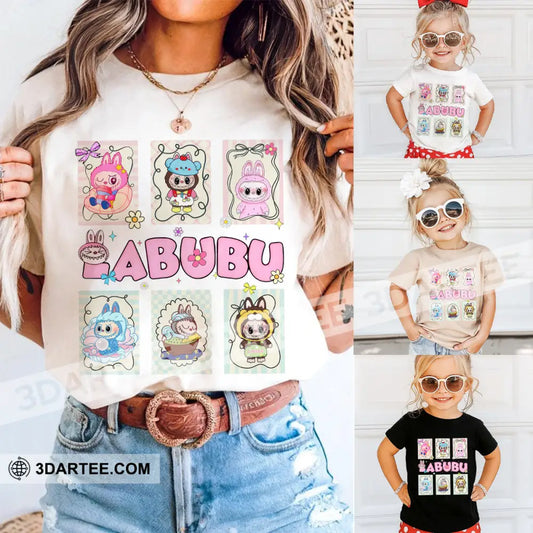 Kid And Adult T-Shirt - Cute Labubu The Monsters T-Shirt Cute Collectible Gift Kid T-shirt / Black / XS Apparel