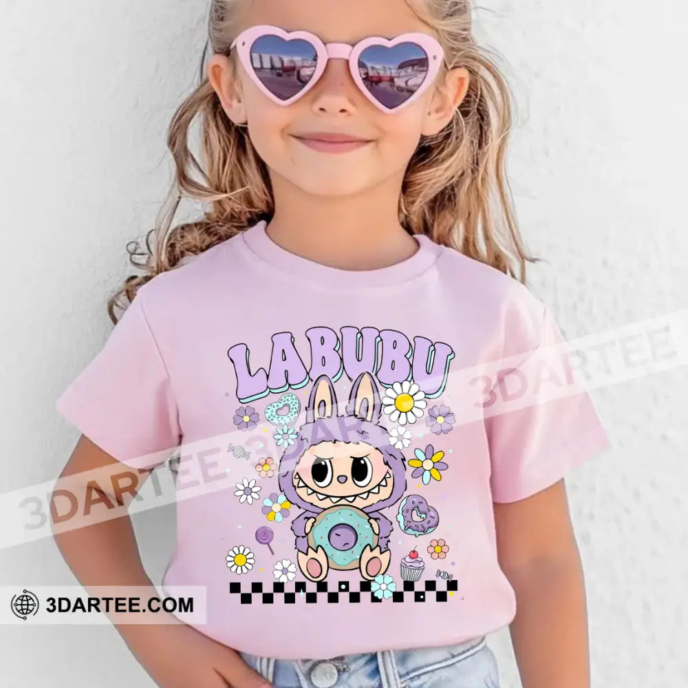 Kid And Adult T-Shirt - Flowers Labubu The Monsters T-Shirt Cute Collectible Gift Apparel