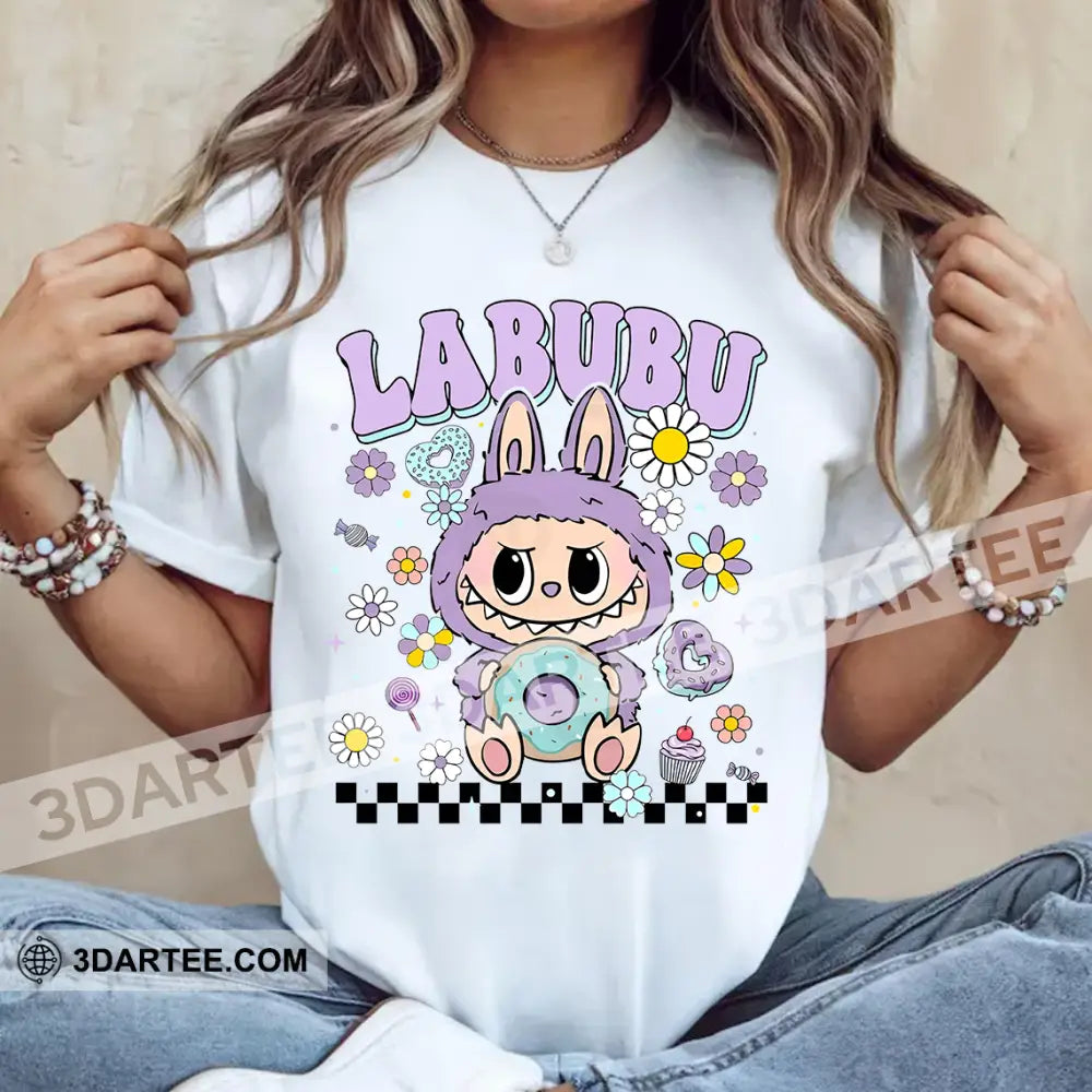 Kid And Adult T-Shirt - Flowers Labubu The Monsters T-Shirt Cute Collectible Gift Apparel