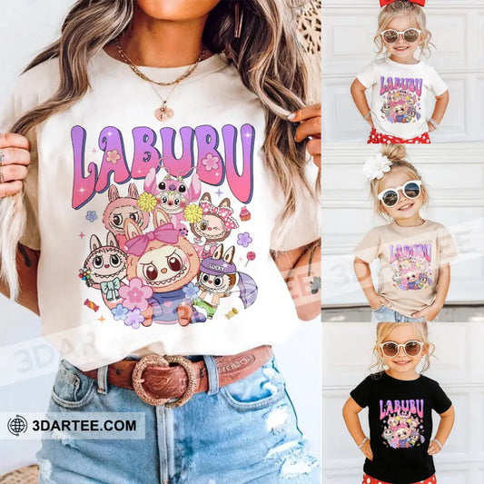 Kid And Adult T-Shirt - Labubu The Monsters T-Shirt Cute Collectible Gift Kid T-shirt / Black / XS Apparel