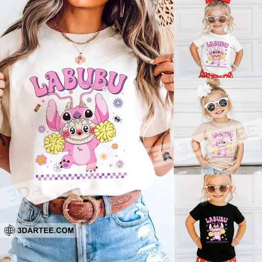 Kid And Adult T-Shirt - Labubu The Monsters Cute T-Shirt Cute Collectible Gift Kid T-shirt / Black / XS Apparel
