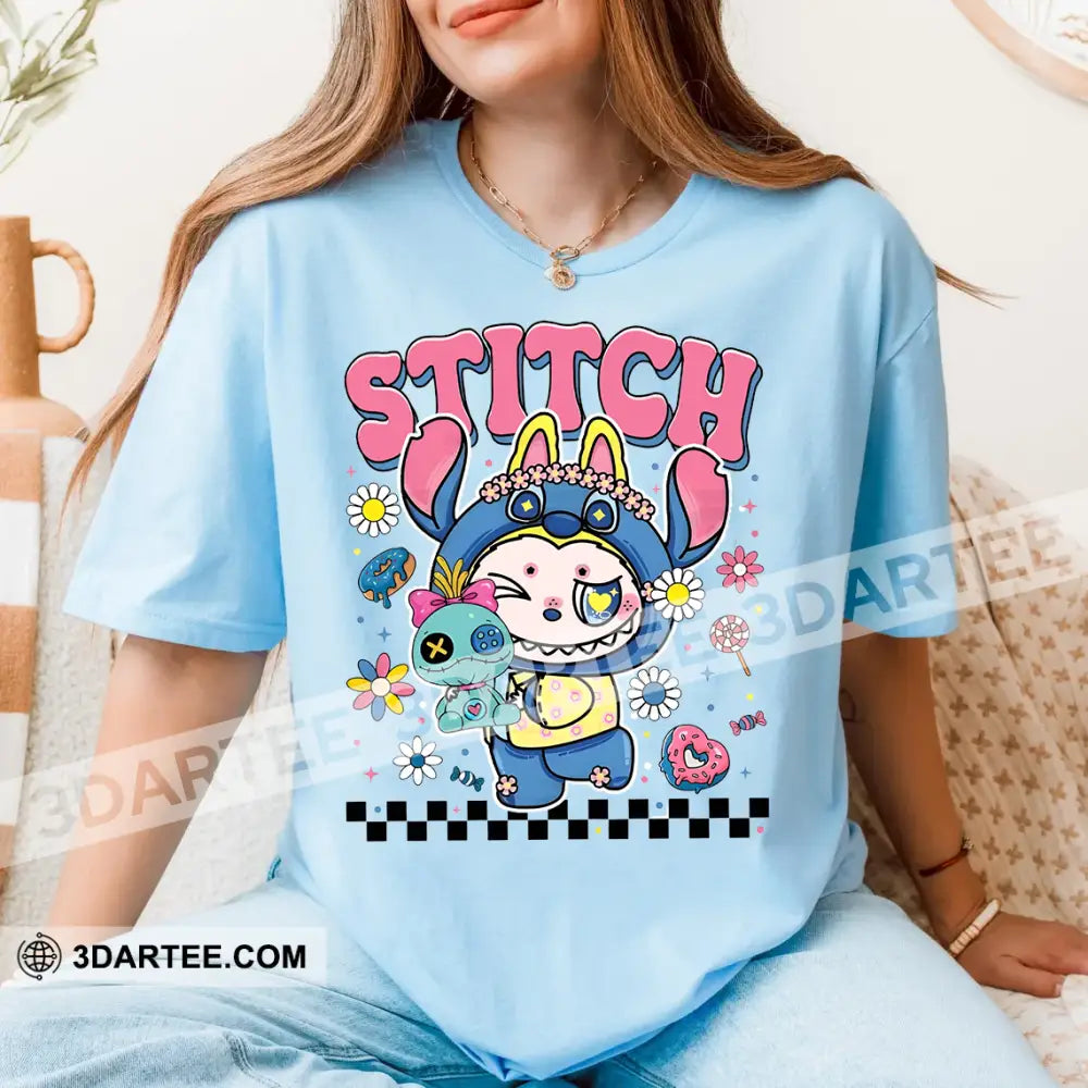 Kid And Adult T-Shirt - Stitch Costume Labubu The Monsters T-Shirt Cute Collectible Gift Apparel
