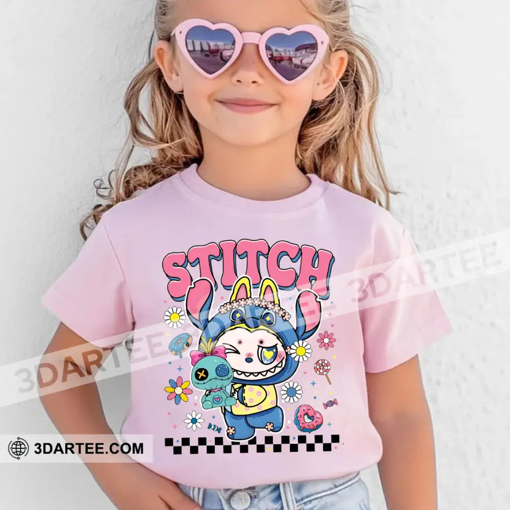 Kid And Adult T-Shirt - Stitch Costume Labubu The Monsters T-Shirt Cute Collectible Gift Apparel