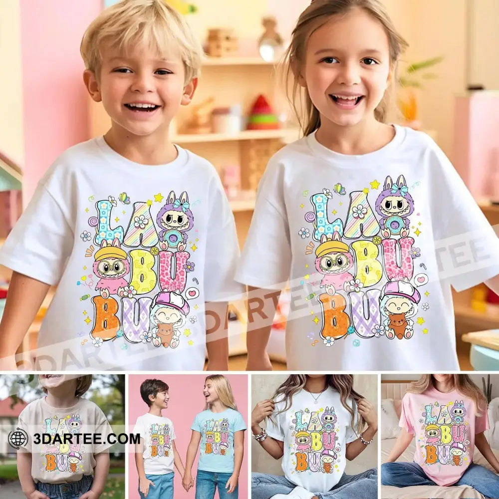 Kid And Adult T-Shirt - The Monsters Labubu T-Shirt Cute Collectible Gift Kid T-shirt / Black / XS Apparel