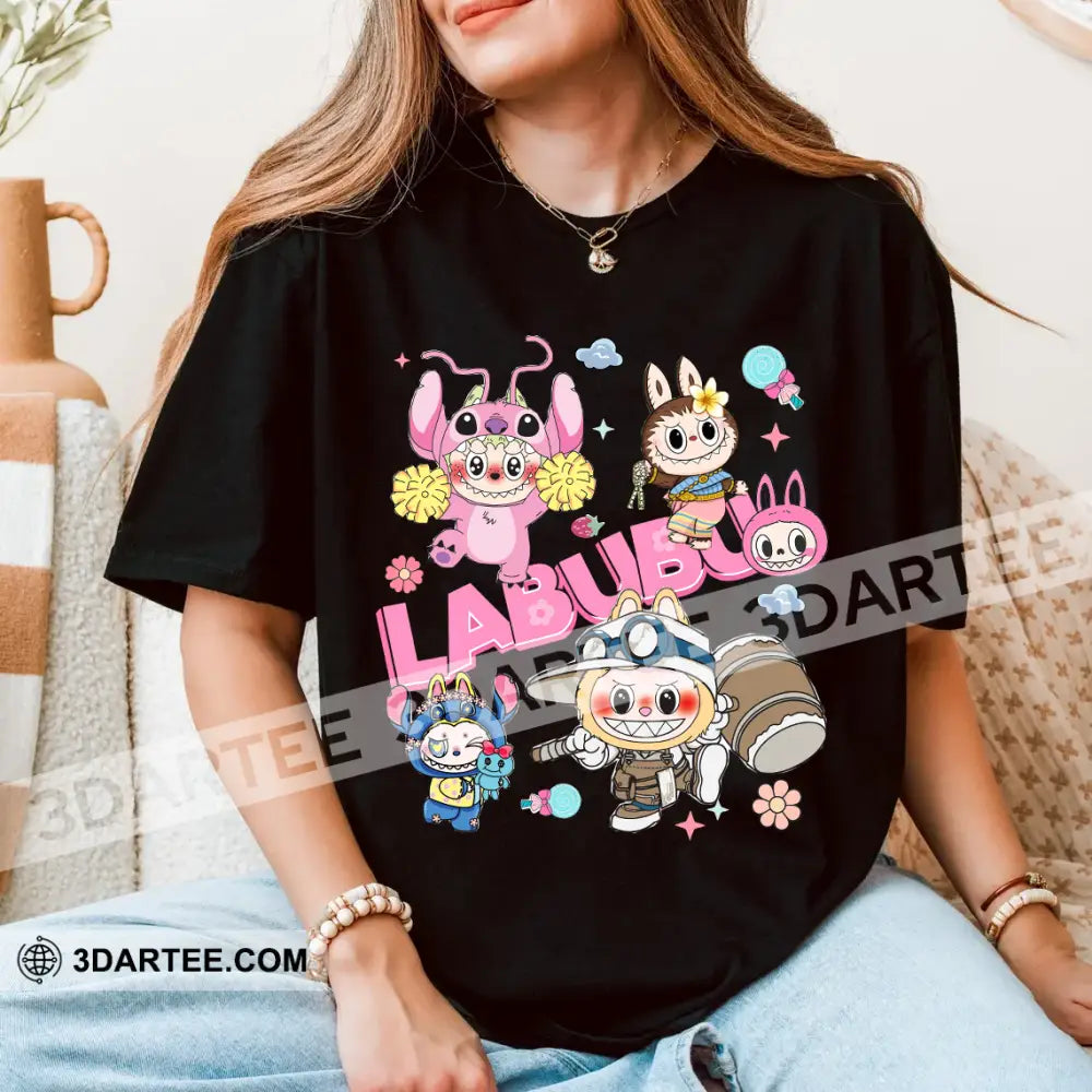 Kid And Adult T-Shirt - The Monsters Labubu T-Shirt Happy Labubu Cute Collectible Gift Apparel