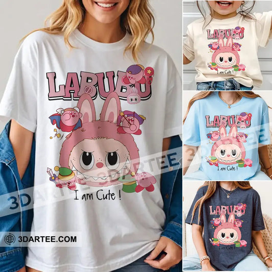 Kid And Adult T-Shirt - The Monsters Labubu T-Shirt Labubu In Bunny Costume Cute Collectible Gift Kid T-shirt / Black